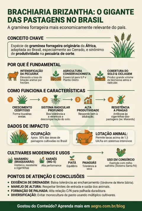 Infográfico educativo sobre Brachiaria Brizantha