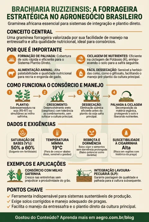 Infográfico educativo sobre Brachiaria Ruziziensis