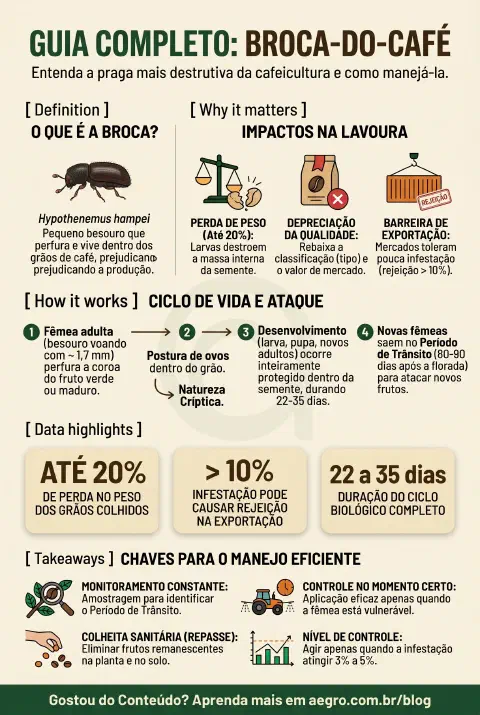 Infográfico educativo sobre Broca Do Café