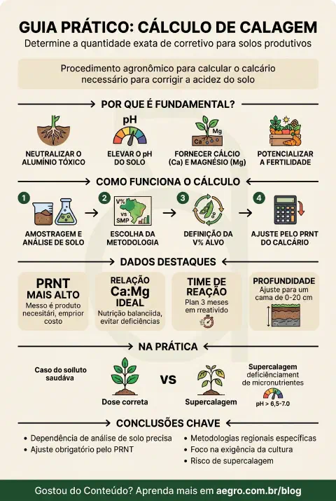 Infográfico educativo sobre Cálculo De Calagem