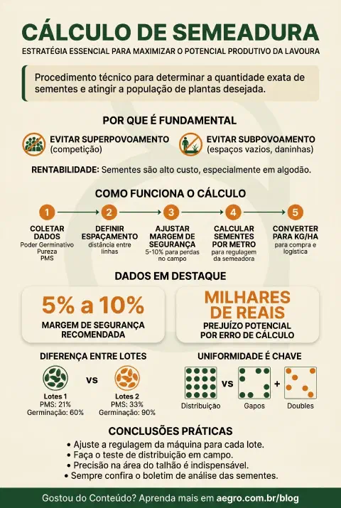 Infográfico educativo sobre Cálculo De Semeadura