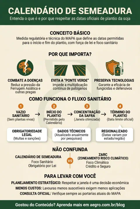 Infográfico educativo sobre Calendário De Semeadura
