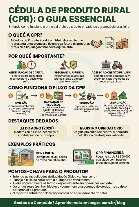 Infográfico educativo sobre Cédula De Produto Rural