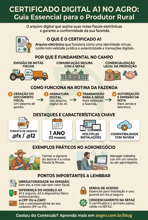 Infográfico educativo sobre Certificado Digital A1