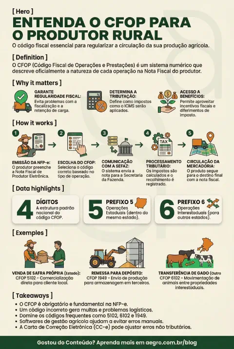 Infográfico educativo sobre Cfop Produtor Rural