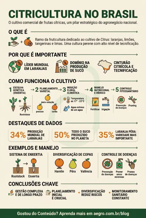 Infográfico educativo sobre Citricultura