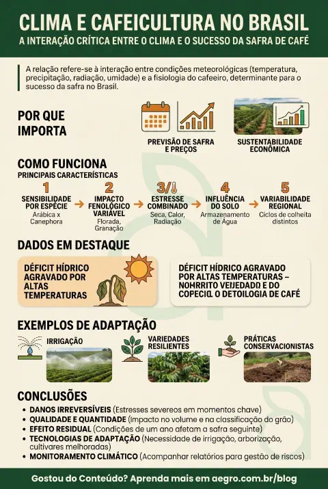 Infográfico educativo sobre Clima E Cafeicultura
