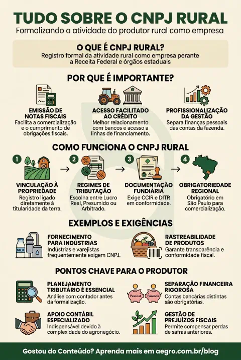 Infográfico educativo sobre CNPJ Rural