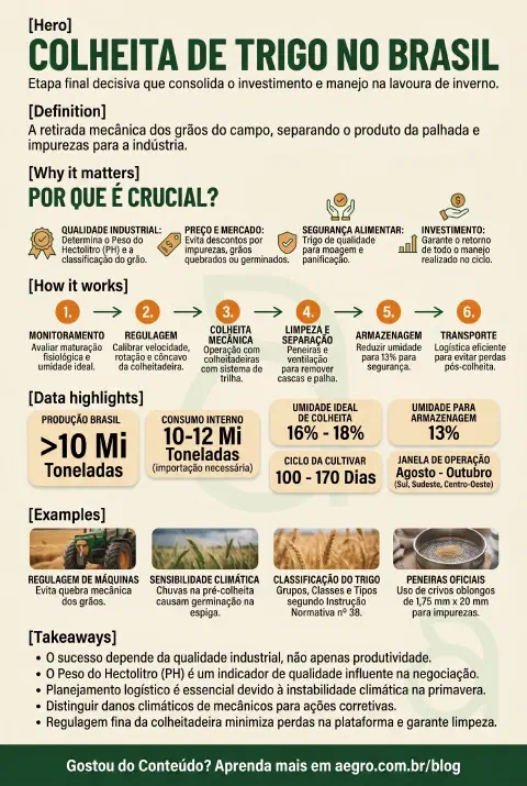 Infográfico educativo sobre Colheita De Trigo