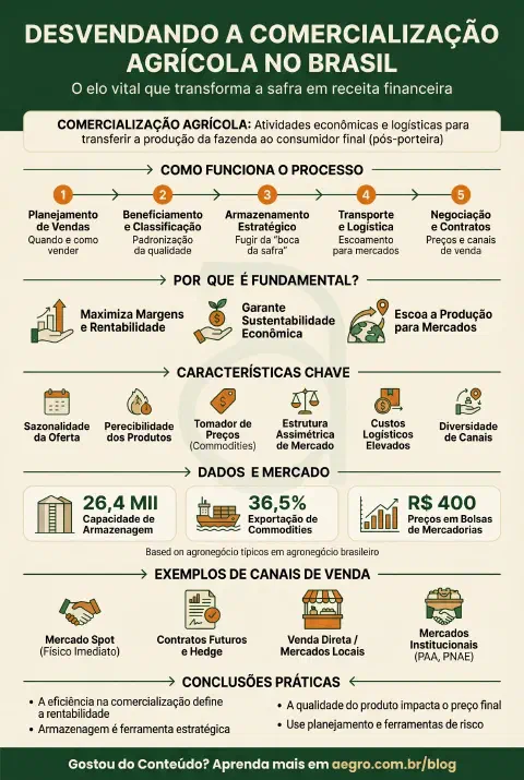 Infográfico educativo sobre Comercializacao