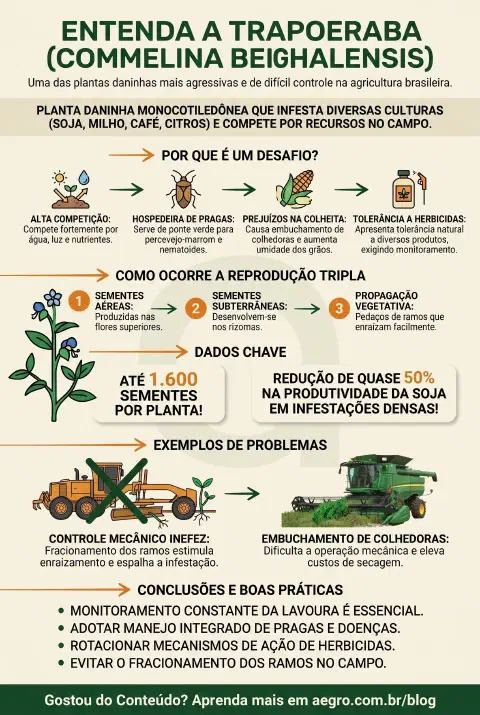 Infográfico educativo sobre Commelina Benghalensis