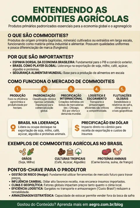 Infográfico educativo sobre Commodities