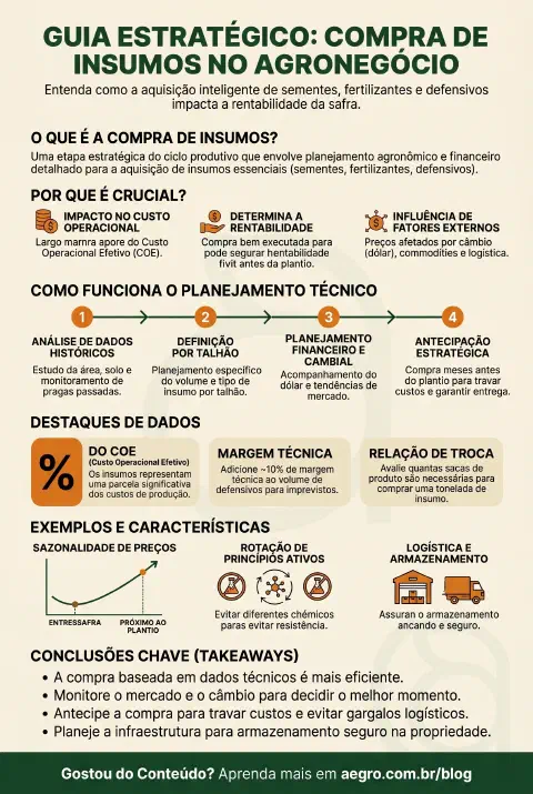 Infográfico educativo sobre Compra De Insumos