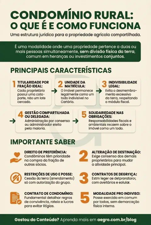 Infográfico educativo sobre Condomínio Rural