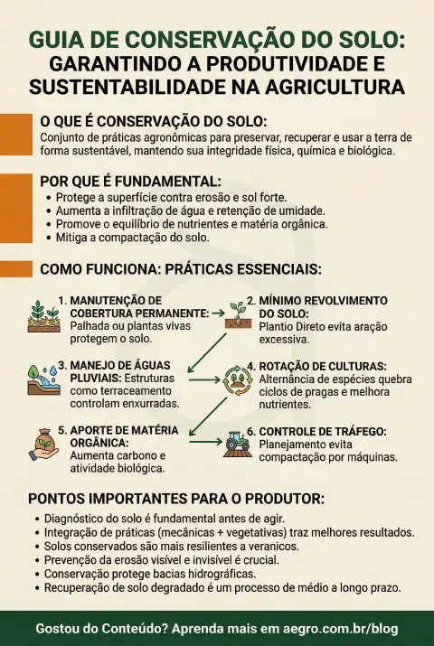 Infográfico educativo sobre Conservação Do Solo
