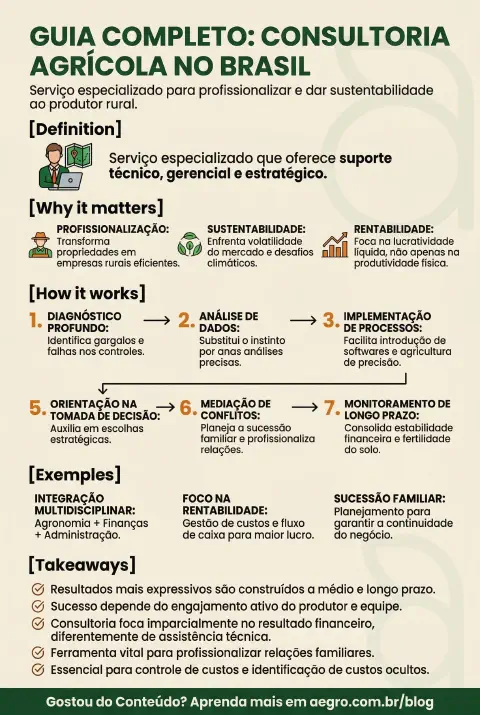 Infográfico educativo sobre Consultoria Agrícola
