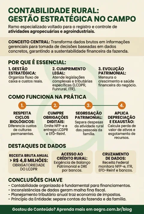 Infográfico educativo sobre Contabilidade Rural