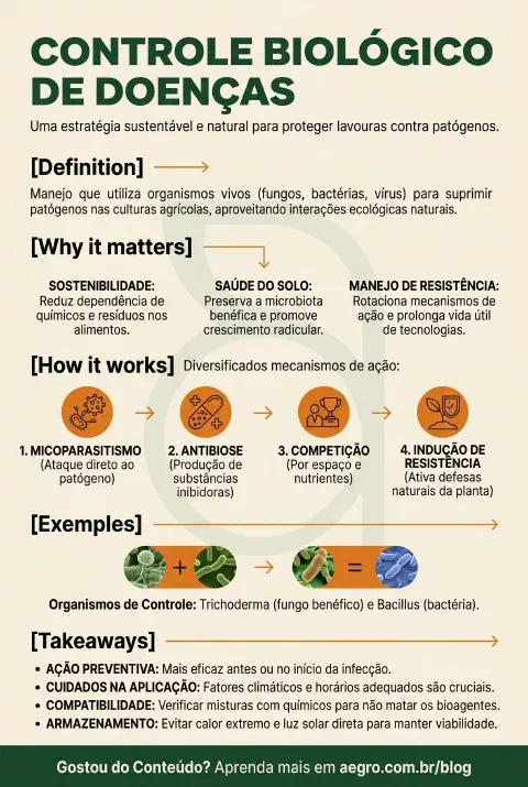 Infográfico educativo sobre Controle Biológico De Doenças