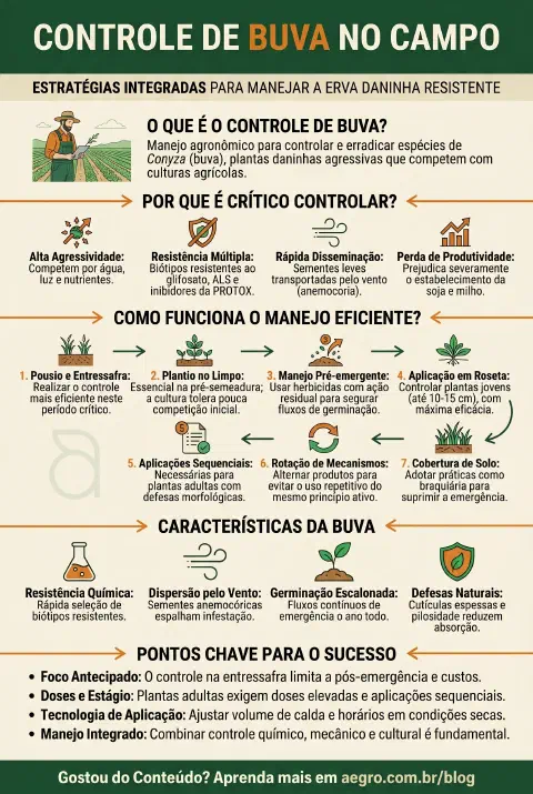 Infográfico educativo sobre Controle De Buva