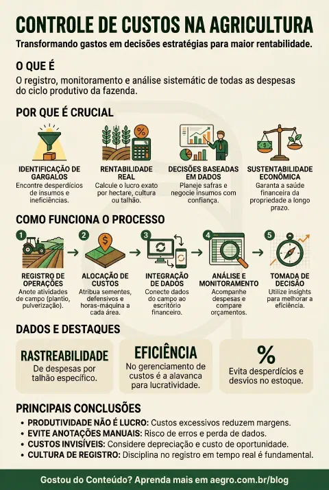 Infográfico educativo sobre Controle De Custos
