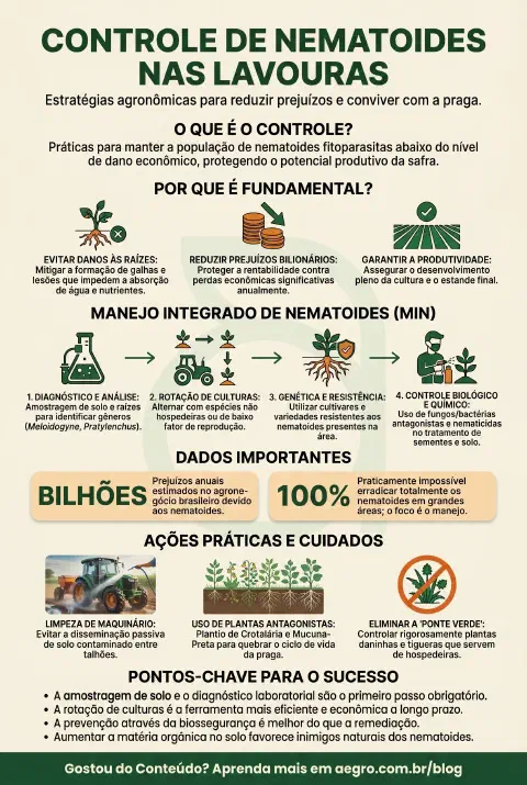 Infográfico educativo sobre Controle De Nematoides