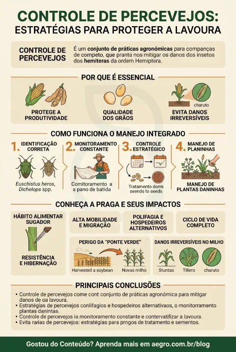 Infográfico educativo sobre Controle De Percevejos