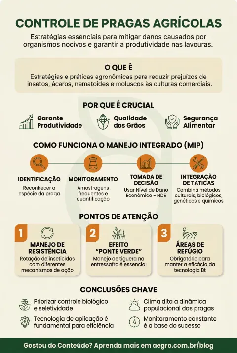 Infográfico educativo sobre Controle De Pragas Agrícolas