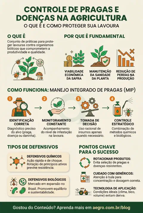 Infográfico educativo sobre Controle De Pragas E Doenças