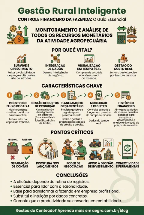 Infográfico educativo sobre Controle Financeiro Da Fazenda