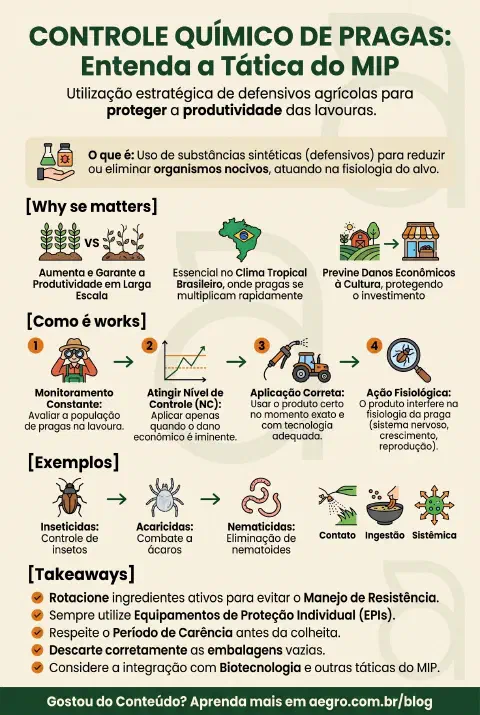 Infográfico educativo sobre Controle Químico De Pragas