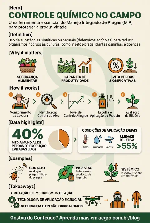 Infográfico educativo sobre Controle Químico