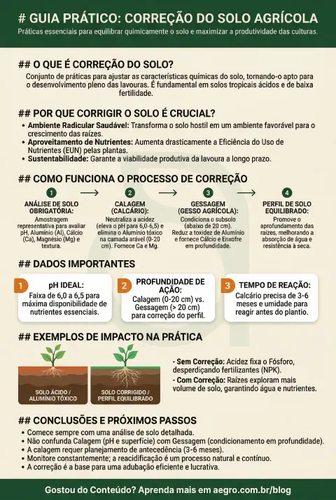 Infográfico educativo sobre Correcao Do Solo