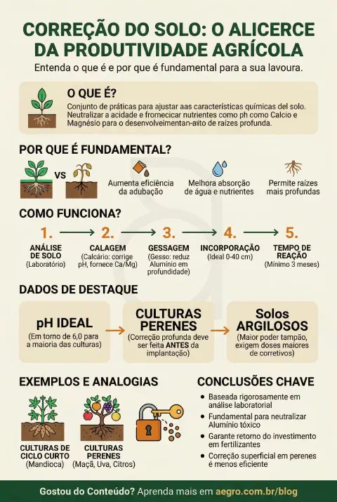 Infográfico educativo sobre Correcao Solo