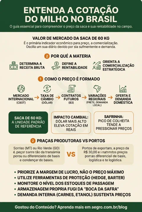Infográfico educativo sobre Cotação Do Milho