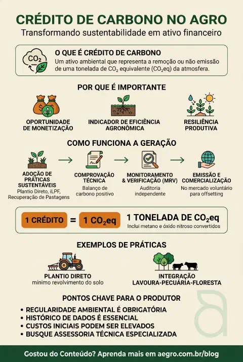 Infográfico educativo sobre Crédito De Carbono