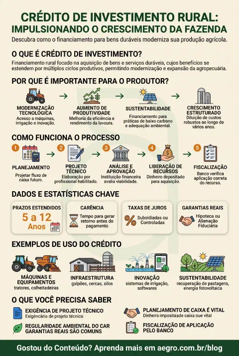 Infográfico educativo sobre Crédito De Investimento