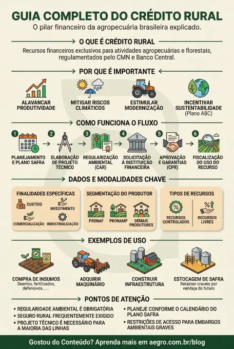 Infográfico educativo sobre Crédito Rural