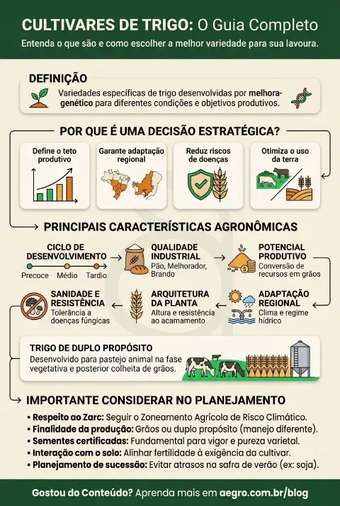Infográfico educativo sobre Cultivares De Trigo