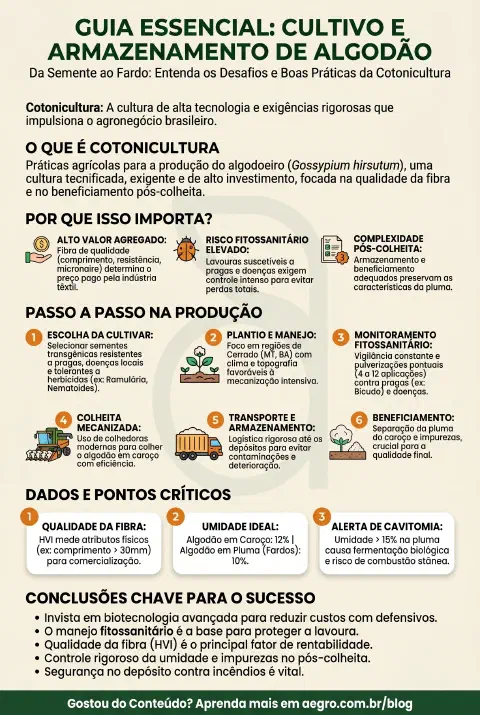 Infográfico educativo sobre Cultivo De Algodão