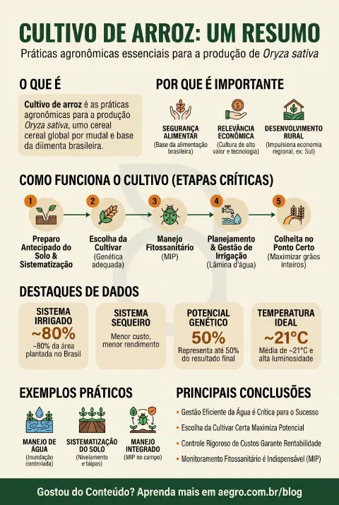 Infográfico educativo sobre Cultivo De Arroz