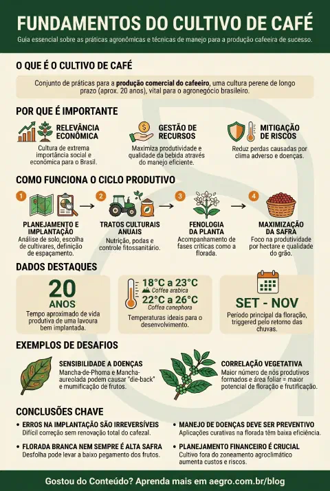 Infográfico educativo sobre Cultivo De Café