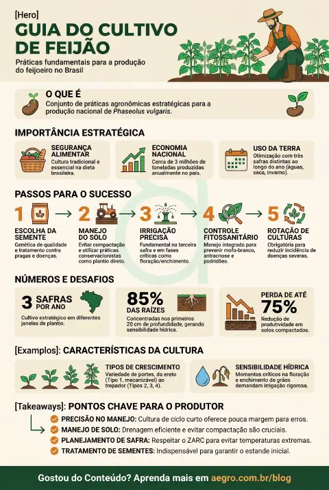 Infográfico educativo sobre Cultivo De Feijão