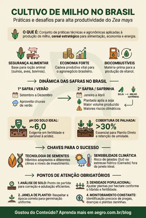 Infográfico educativo sobre Cultivo De Milho
