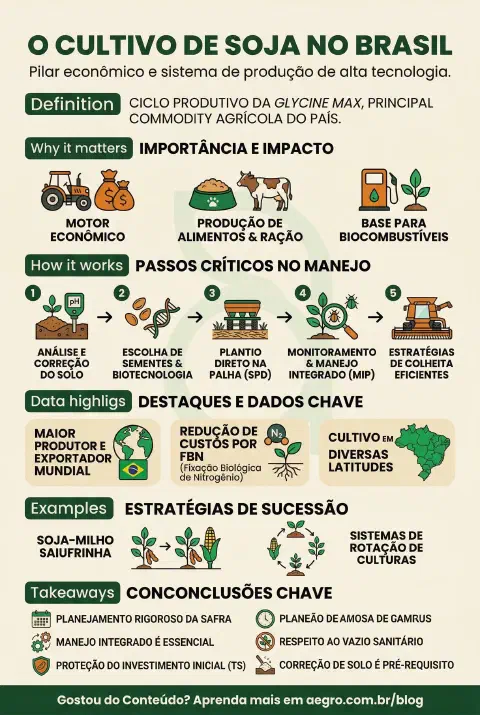 Infográfico educativo sobre Cultivo De Soja