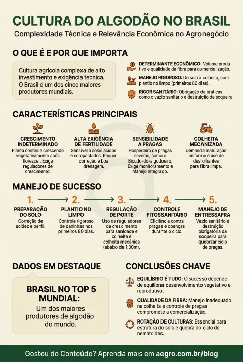 Infográfico educativo sobre Cultura Do Algodão