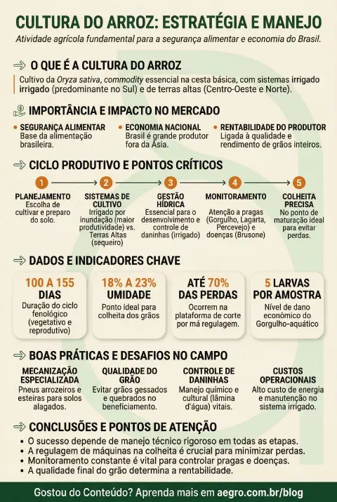 Infográfico educativo sobre Cultura Do Arroz