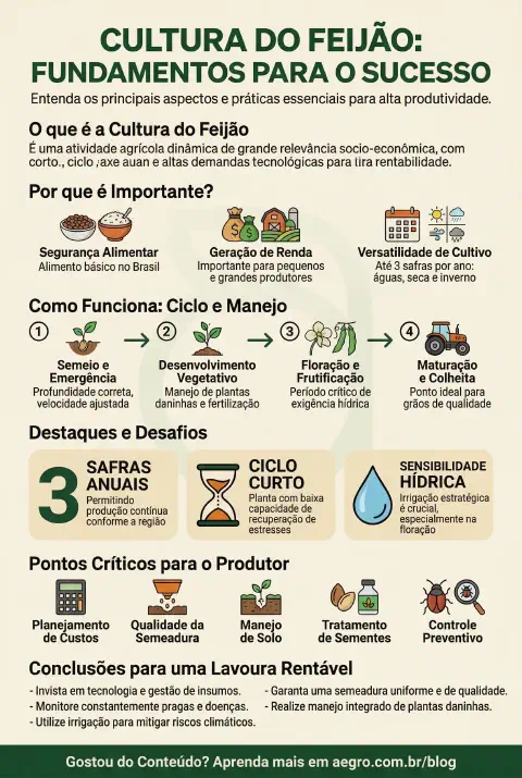 Infográfico educativo sobre Cultura Do Feijão