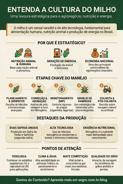 Infográfico educativo sobre Cultura Do Milho