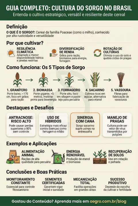 Infográfico educativo sobre Cultura Do Sorgo