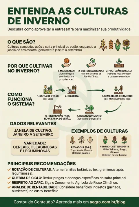 Infográfico educativo sobre Culturas De Inverno